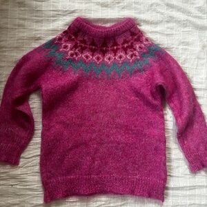 Vintage Brora pink wool mohair child sweater size 12 -- 18 months